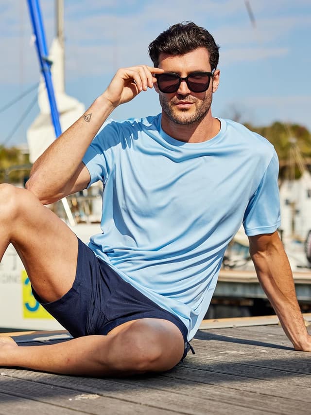 Detalle de ZITY 5-Pack Men’s UPF 50+ Sun Protection T-Shirts (Athletic Fit, Fast Dry, Breathable)