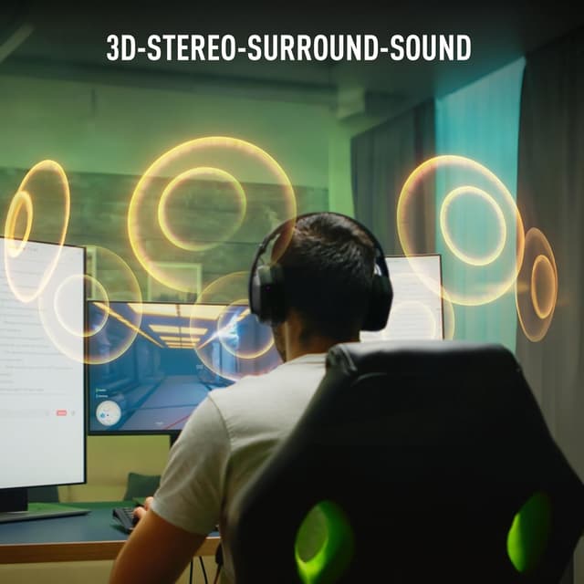 Detalle de EKSA 2,4GHz Wireless Gaming Headset mit Mikrofon (PS5/PS4, PC, Switch, Mac) & Bluetooth 5.4 – 169 g, Typ-C, bis zu 35 h