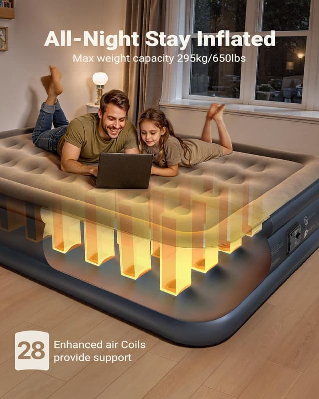 Thumbnail 4 de iDOO Inflatable Mattress Double 193x137x46cm