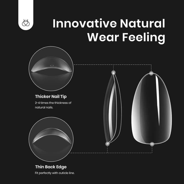 Detalle 2 de Beetles Gel Nail Kit Almond Short (500 Pre-Shaped Tips) with UV LED Nail Lamp and 5-in-1 Glue Gel