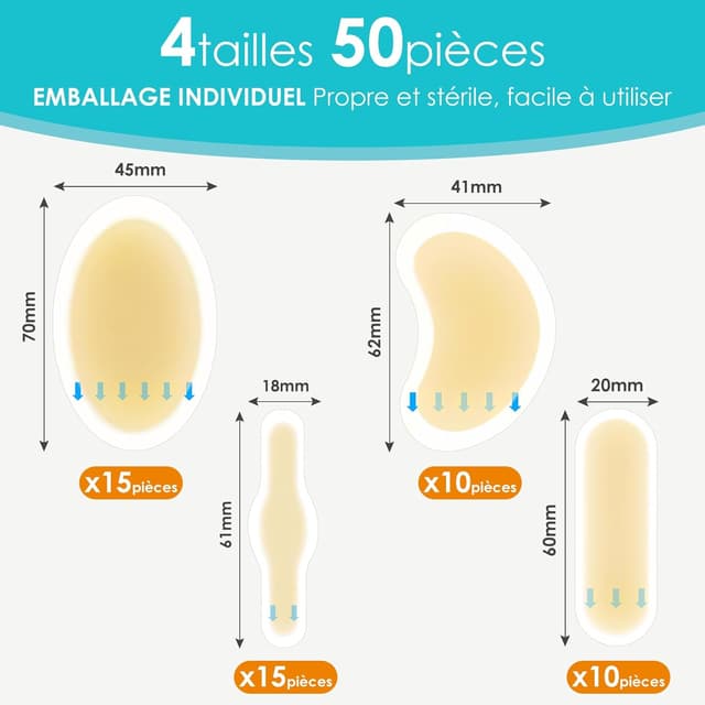 Thumbnail 5 de Pansements ampoules pieds 50 pièces 🤕