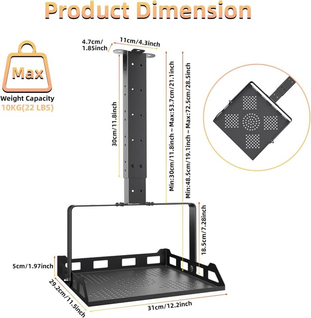 Thumbnail 4 de Salange Adjustable Projector Mount 21.1in