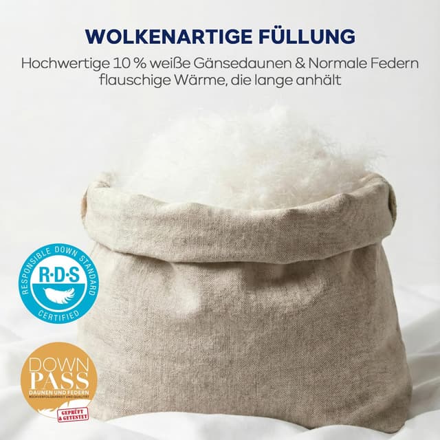 Detalle de DOWNFOCUS Daunendecke 135x200 Ganzjahresdecke