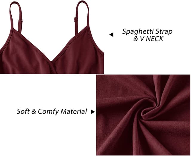 Detalle 2 de Newshows Sommerkleid Damen Lang Maxikleid mit V-Ausschnitt, Spaghettiträgern & Schlitz