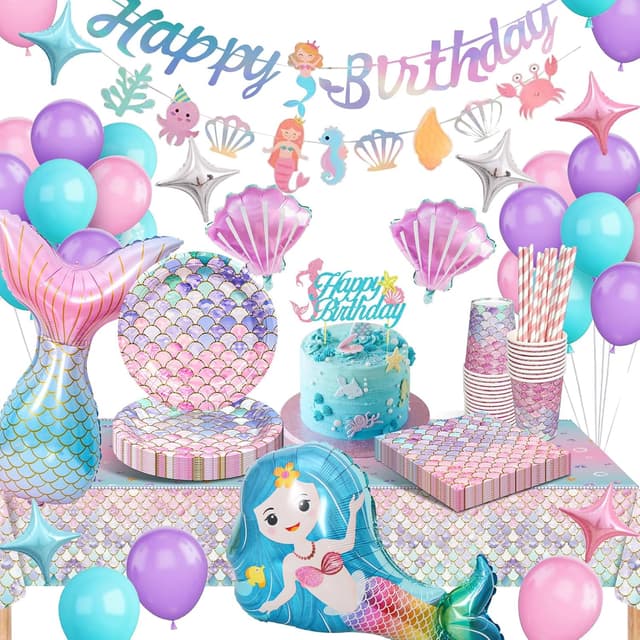 Detalle de yosiio Meerjungfrau Partygeschirr Set 7 Zoll