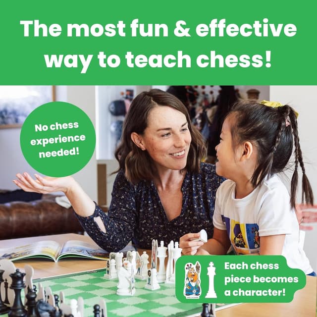 Detalle de Story Time Chess – Beginners Chess Kids Set with Book (ages 3–103)