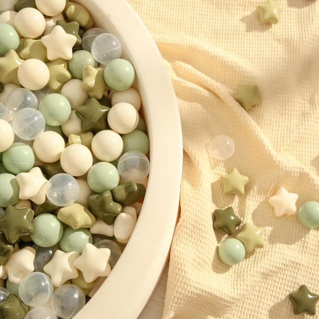 Detalle de TRENDPLAY Star Ball Pit Balls for Toddlers (Non-Toxic, 2.2-inch) — Star + Round Set for Play Tents & Ball Pits