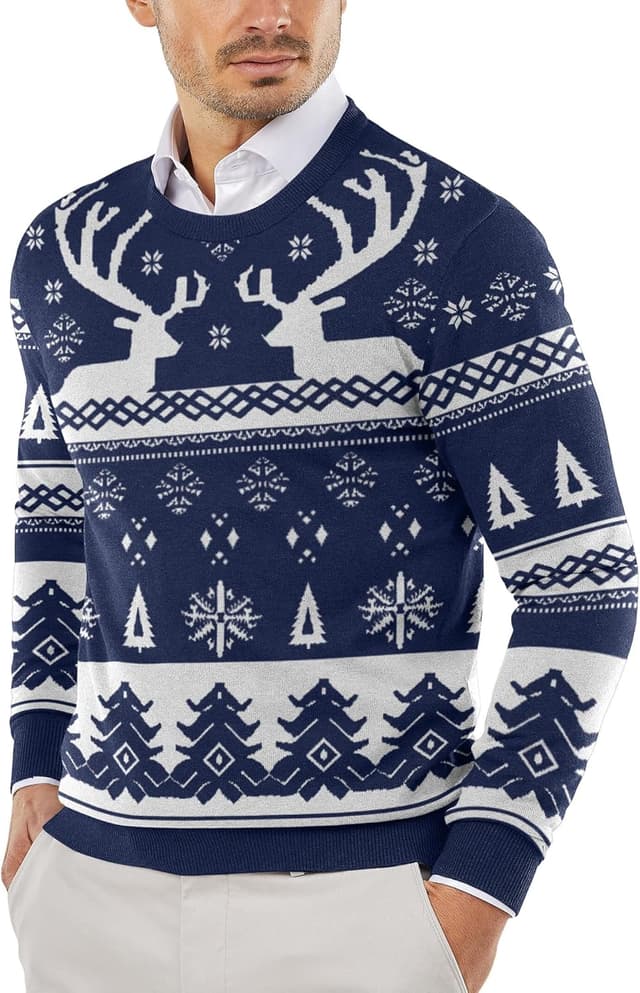 Thumbnail 6 de COOFANDY Pull col rond homme en maille légère à manches longues, coupe près du corps