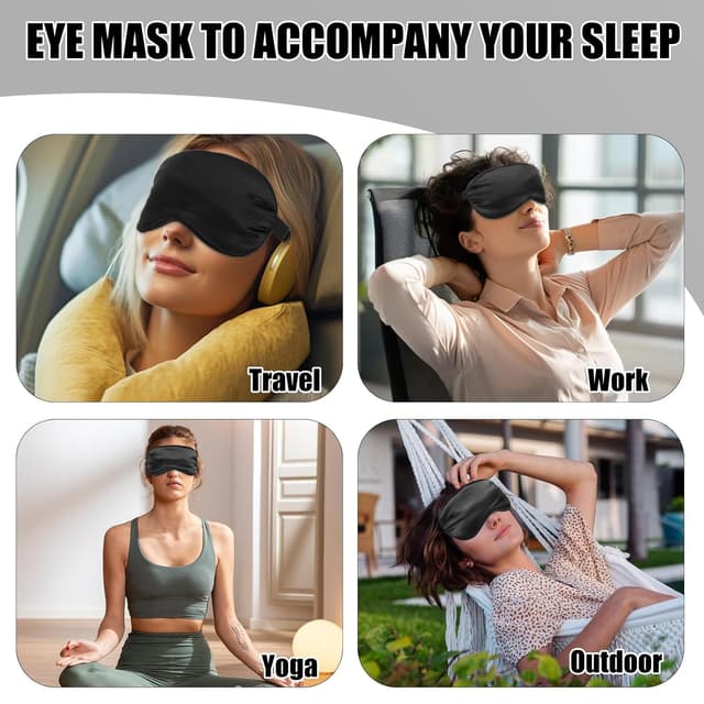 Thumbnail 6 de Lanjue 2er-Set Seiden-Schlafmasken für Damen und Herren – lichtblockierend, verstellbares Gummiband