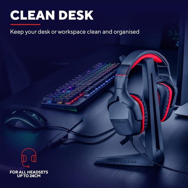 Detalle 2 de Trust Gaming GXT 260 Cendor Kopfhörer-Ständer für Headsets bis 24 cm – mit Gummioberfläche, schwarz