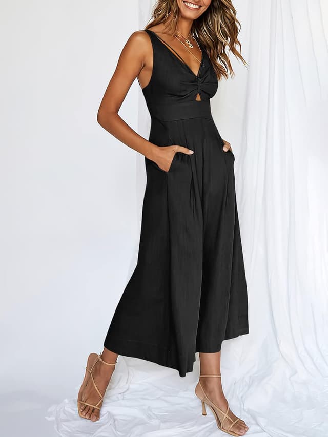 Thumbnail 3 de ANRABESS Linen Wide Leg Jumpsuit