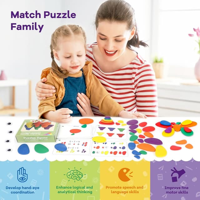Thumbnail 4 de GiddyGlow Puzzles Montessori stacking toy for age 3-6 đź§©