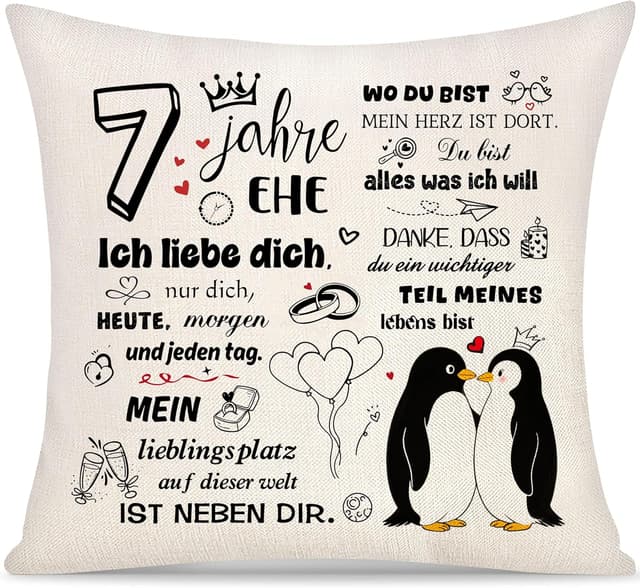 Thumbnail 6 de 6 Jahre Ehe Hochzeitstag Kissenbezug