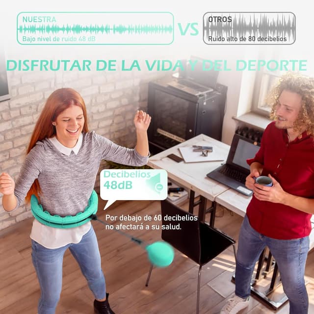 Detalle 2 de JLoibao Smart Hula Hoop Fitness 24 anillos