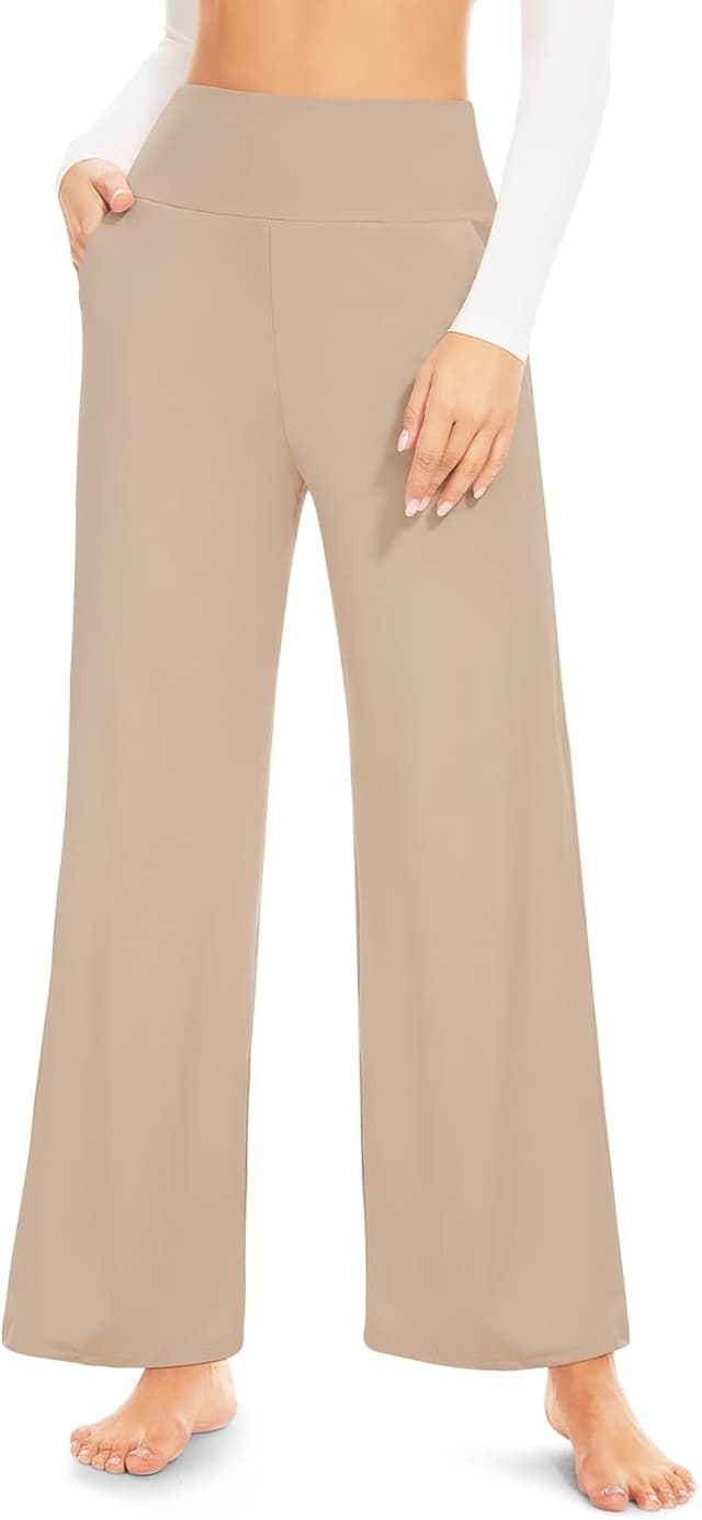 Detalle de ACTINPUT Yoga Pants Wide Leg Trousers, High Waisted with Pockets