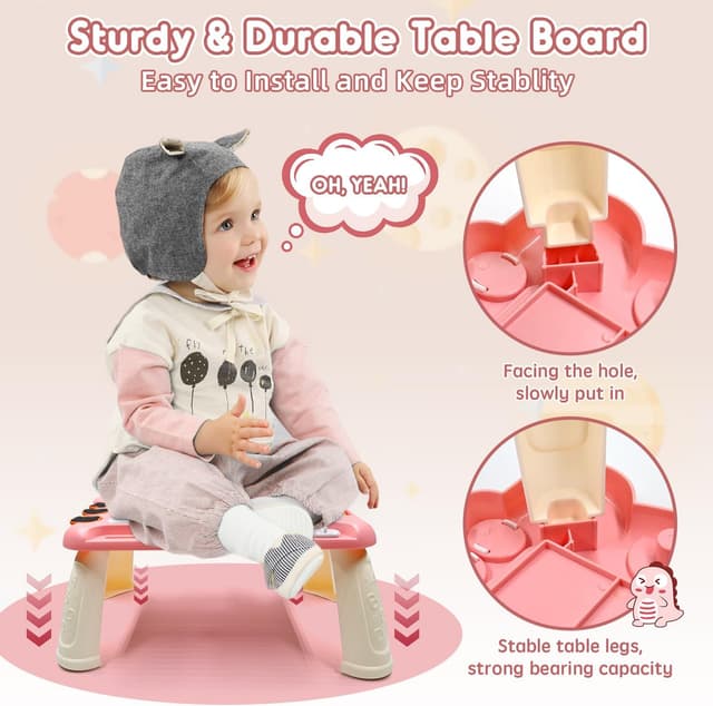 Detalle de AiTuiTui Dinosaurier-Magnettafel mit abnehmbaren Beinen – Zaubertafel-Reisespielzeug fürs Zeichnen ab 3 Jahren