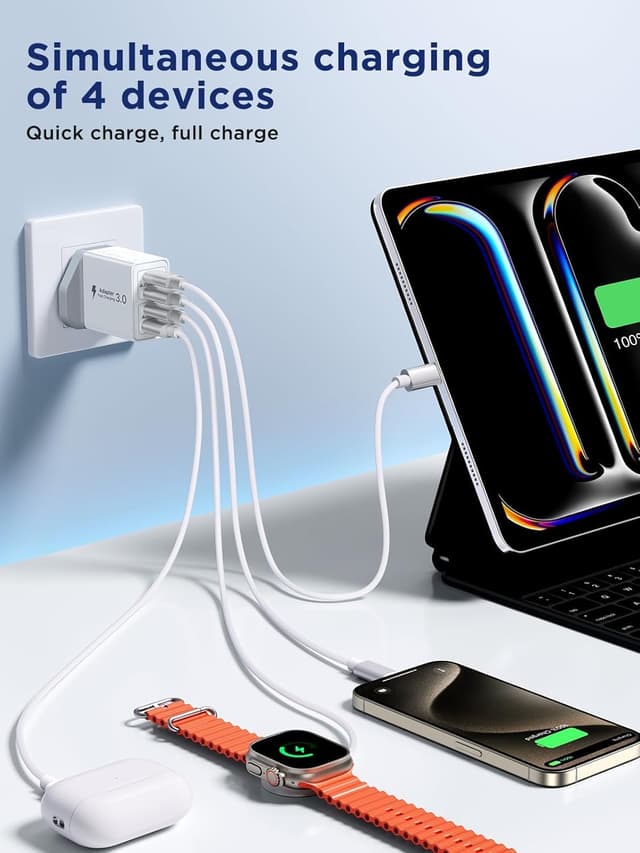 Detalle 2 de 2-Pack 40W USB C Charger 4‑Port