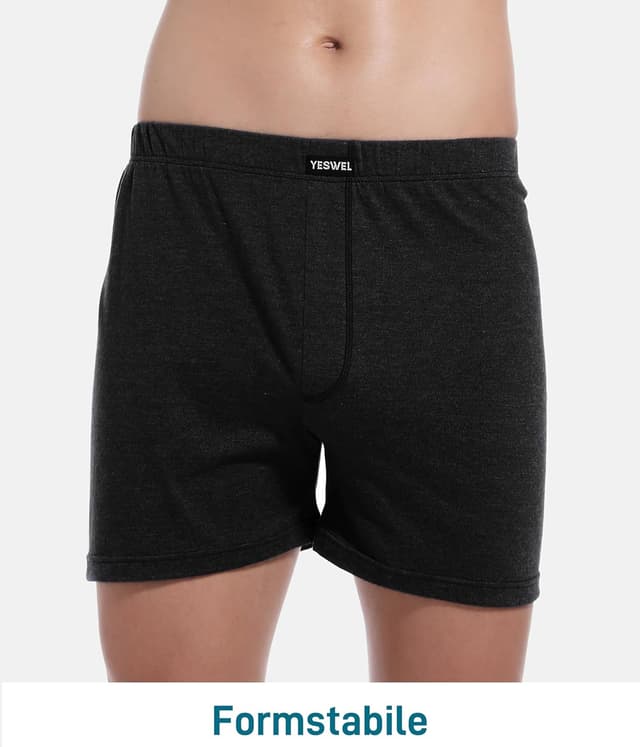 Detalle de YESWEL 6er/10er Pack Herren-Boxershorts aus atmungsaktivem Baumwollmix – lockere Retro-Unterwäsche (M–4XL)