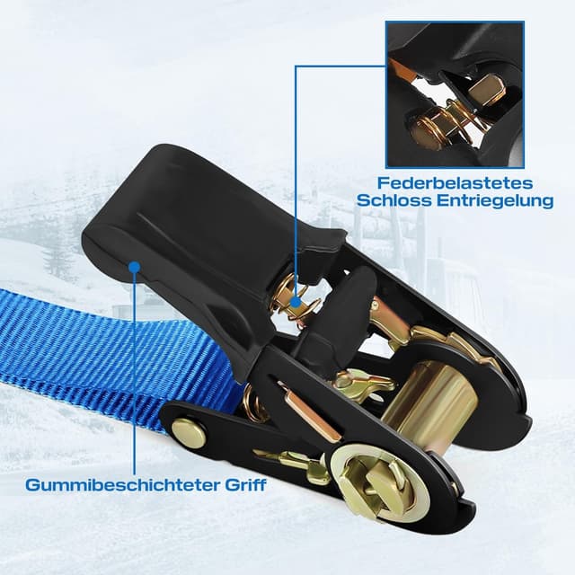 Thumbnail 3 de IAZZCO 6M Spanngurte mit Ratsche 25 mm 800 kg