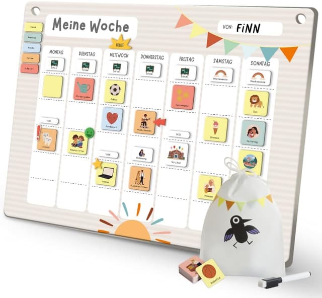 Imagen de Rabano Art Wochenplaner für Kinder mit 200 Magneten 🧲 en OfertitasTOP