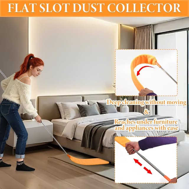 Detalle de TAIANJI 7-teilige Teleskop-Staubwedel mit Waschbarem Mikrofaser-Kopf, ausziehbar bis 237 cm