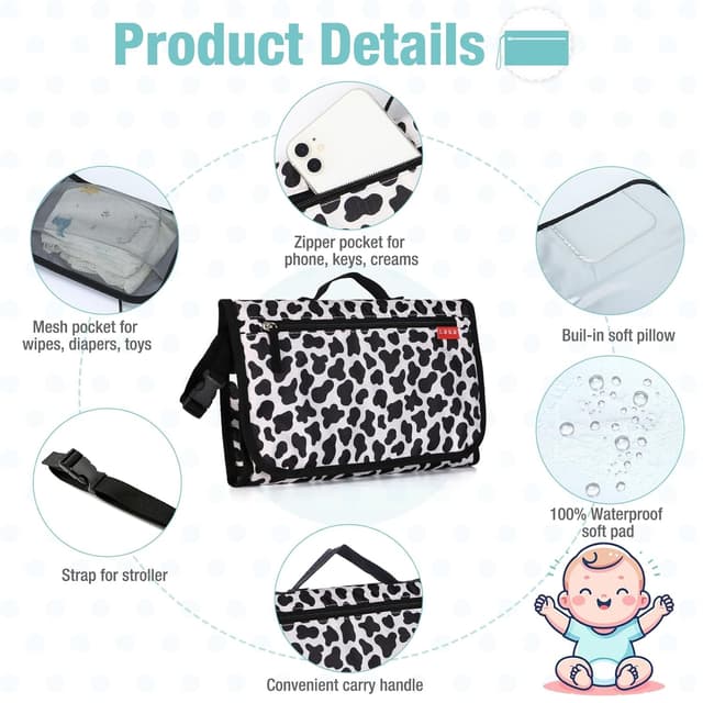 Detalle 2 de Lekebaby Wickelunterlage Reise 63 × 35 cm