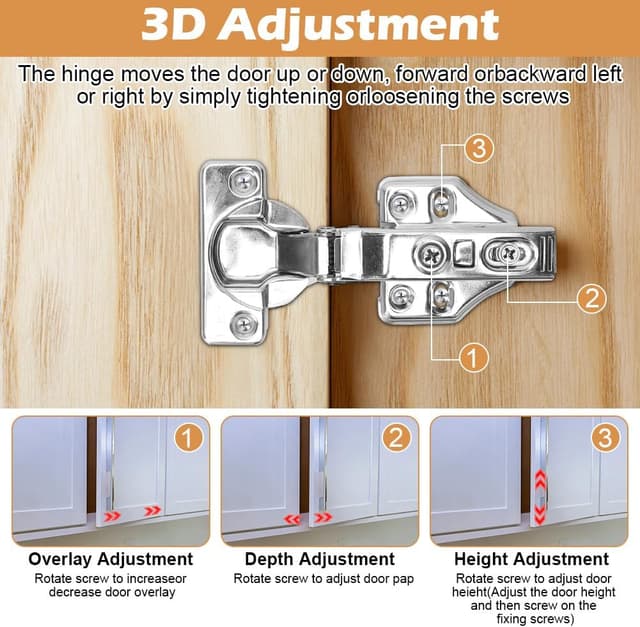 Detalle de Umllpet 10er-Set Scharniere für Eckanschlag mit Softclose – 110° Öffnungswinkel