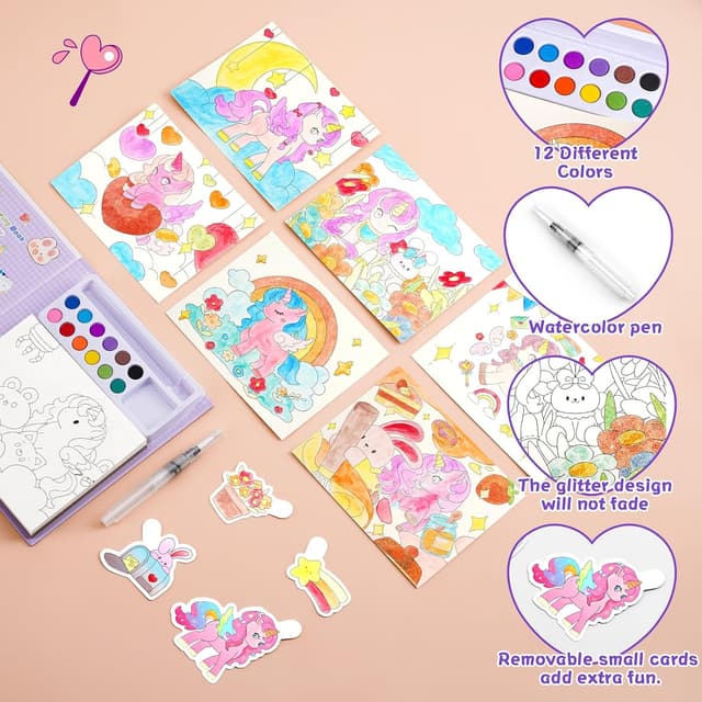 Detalle 2 de Ybzegrd Water Colouring Book 12-colour Paint Set 🎨