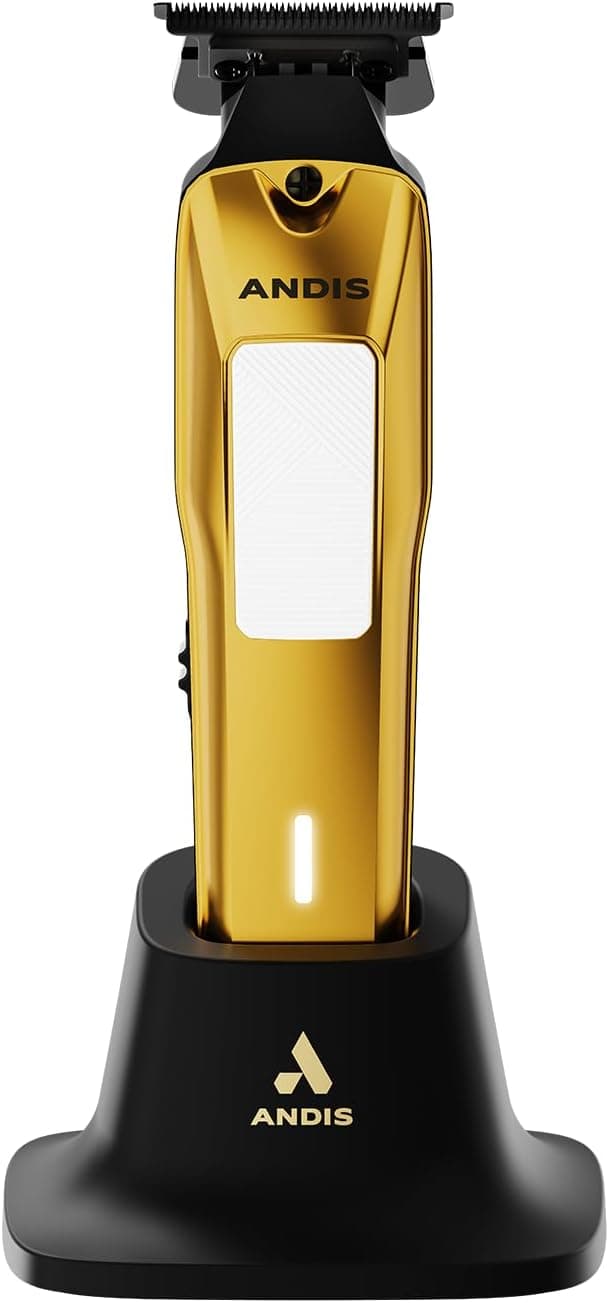 Detalle de Andis 562119 Phenom Professional Cord/Cordless Lithium-ion Beard & Hair Trimmer with Charging Stand (Gold)