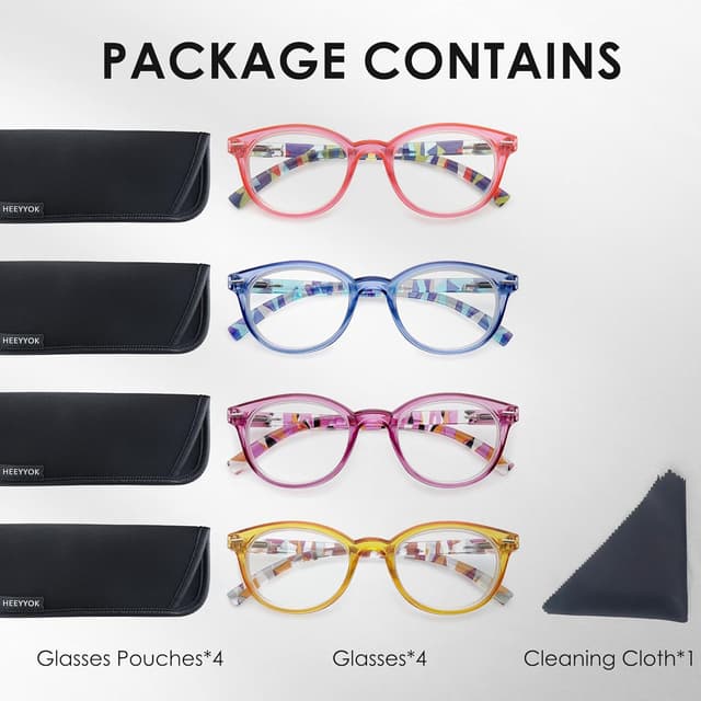 Detalle 2 de HEEYYOK +1.50 reading glasses in retro round