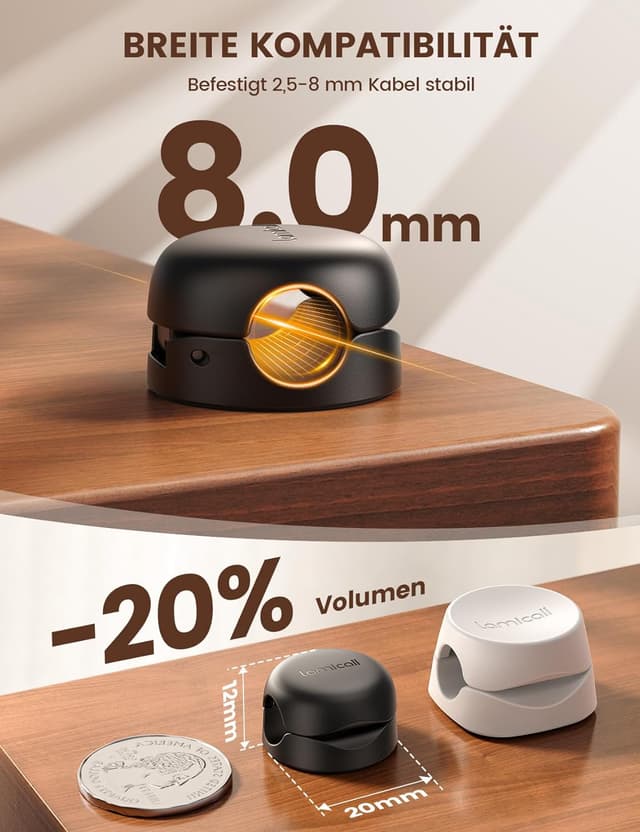 Thumbnail 3 de Lamicall Kabelhalter 6 Stück für Schreibtisch