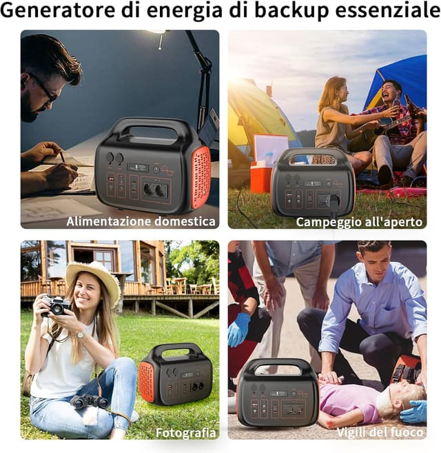 Detalle de WADA POWER Centrale Elettrica Portatile 1075Wh da 1000W con uscite PD/AC/DC/USB e batteria di backup
