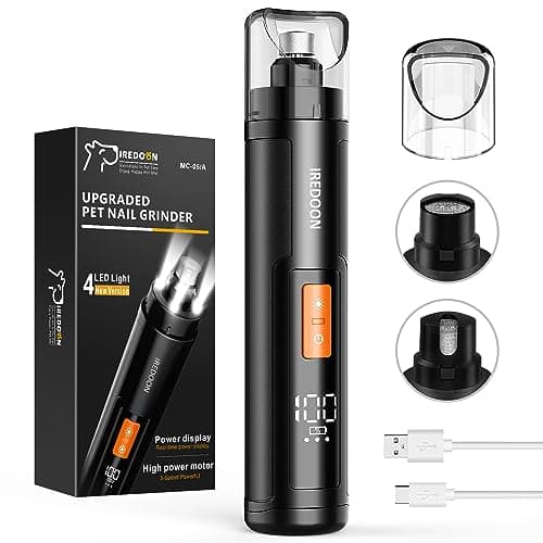 Detalle de IREDOON Lima Uñas Perro (3 velocidades) con 4 luces LED y batería recargable