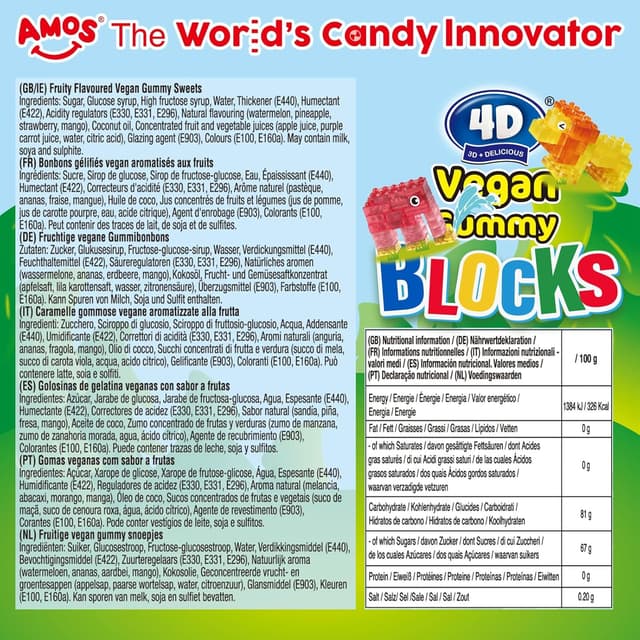 Detalle 2 de AMOS Peelerz 4D Gominolas 240G 🍬