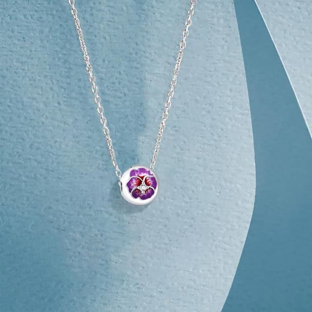 Detalle de FLUFLO Charm Anhänger aus 925 Sterling Silber mit Zirkonia (für Armband & Halskette, kompatibel zu europäischen Charm-Armbändern) C03