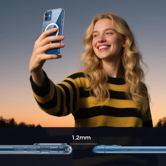 Thumbnail 6 de Helssitot coque magnétique Mag Safe pour iPhone 12 avec 2 vitres trempées anti-espion