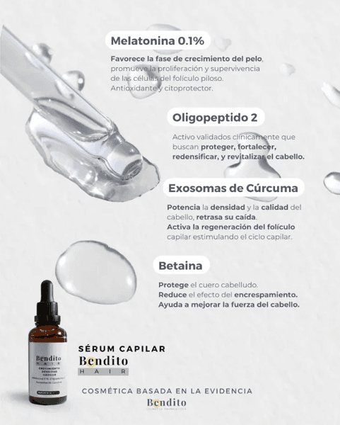 Detalle 2 de Bendito Hair Sérum Capilar 50 ml de Bendito para ayudar a reducir la caída y mejorar la densidad