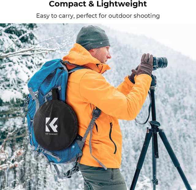 Detalle 1 de K&F CONCEPT 5-in-1 Reflektor Fotografie 80 cm (32 Zoll) – faltbarer Reflektor mit Tragetasche & Doppelgriff