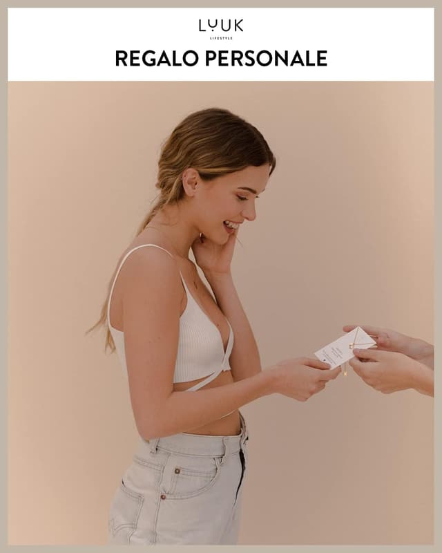 Detalle de LUUK LIFESTYLE collana in acciaio con ciondolo arcobaleno e dedica HAPPINESS