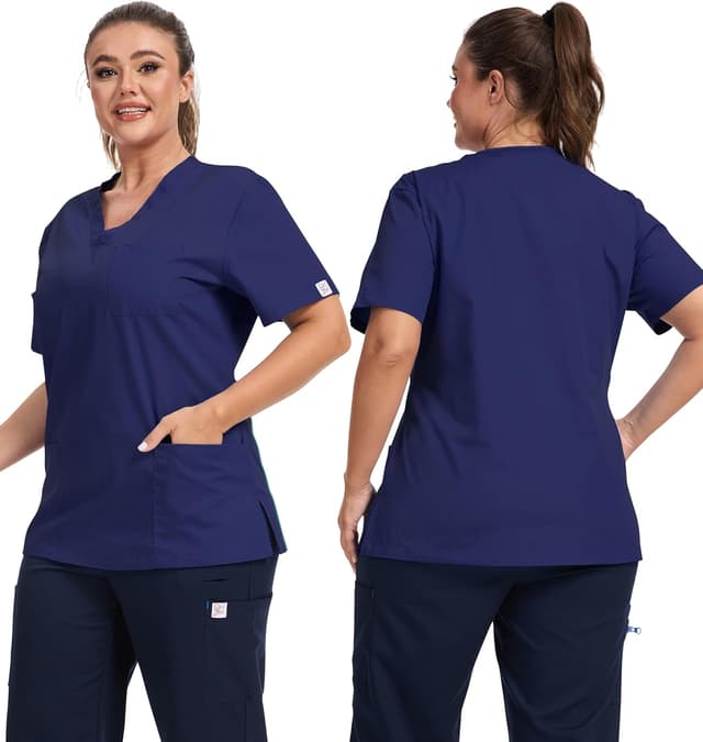 Detalle de JONATHAN UNIFORM Damen-Kasack mit V-Ausschnitt und 3 Taschen für Pflege & Klinik