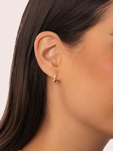 Detalle 2 de SINGULARU Pendientes Aro Naval midi