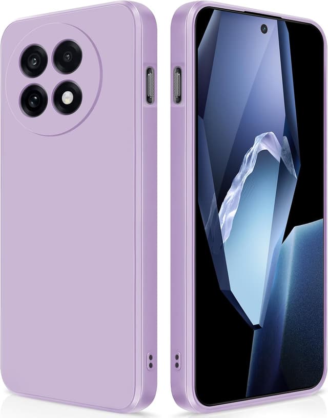 Detalle de GiiYoon Liquid-Silikon Hülle für OnePlus 13R – kratzfestes Mikrofaserfutter, Rundumschutz (lila)