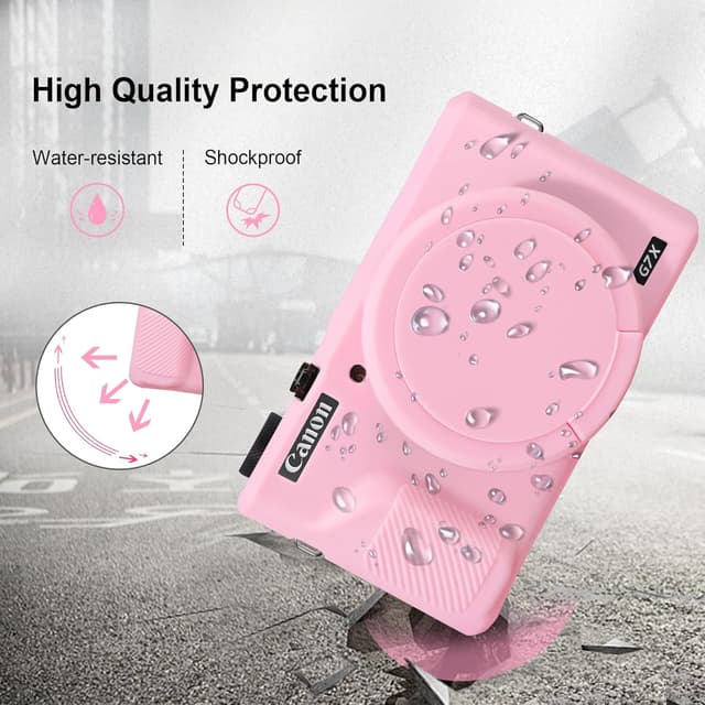 Thumbnail 3 de Canboc Fall für Canon PowerShot G7X Mark III Silikonhülle rosa