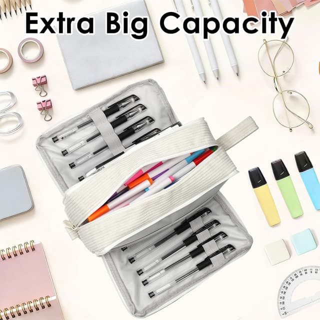 Detalle 2 de Federmäppchen aus Cord Groß 22,5 x 12 x 8 cm