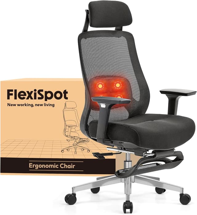 Imagen de FLEXISPOT Sedia Ergonomica con Massaggio 11,5 cm en OfertitasTOP