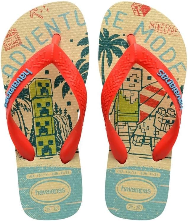 Detalle de Havaianas Minecraft (Mini Me) — tongs enfant beige & orange
