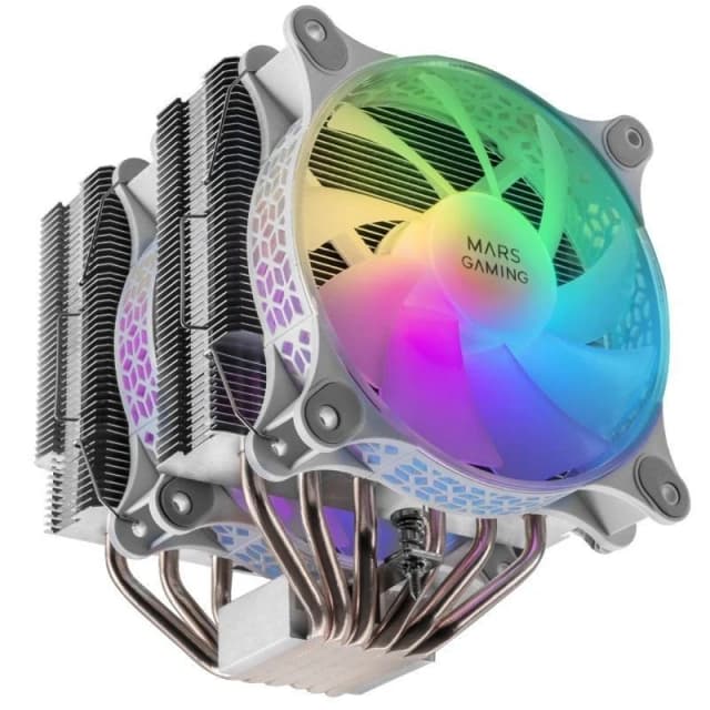 Detalle 2 de Mars Gaming MCPU-XT ARGB de doble ventilador (120 mm) en blanco