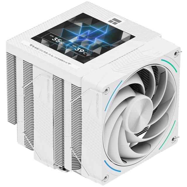 Detalle de Thermalright Phantom Spirit 120 Vision Snow CPU-Kühler (Doppel-Tower, 7 Heatpipes) inkl. 3,95-Zoll IPS-Display
