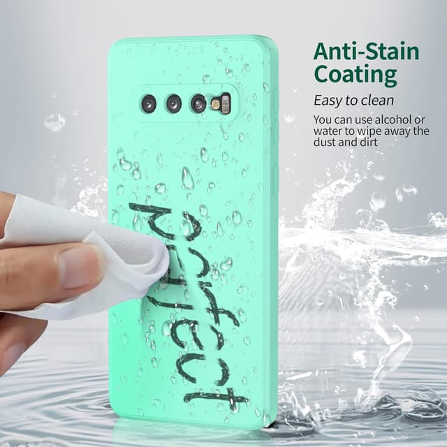 Detalle de Watana Hülle für Samsung Galaxy S10 – Soft-Touch Silikoncase mit Mikrofaserfutter (Mintgrün)