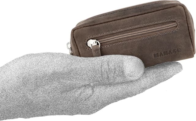 Thumbnail 6 de Manage XXL Schlüsselmäppchen mit 2 separaten Reißverschlussfächern aus echtem Leder – kompaktes Schlüsseletui für Auto- und Schlüsselbund